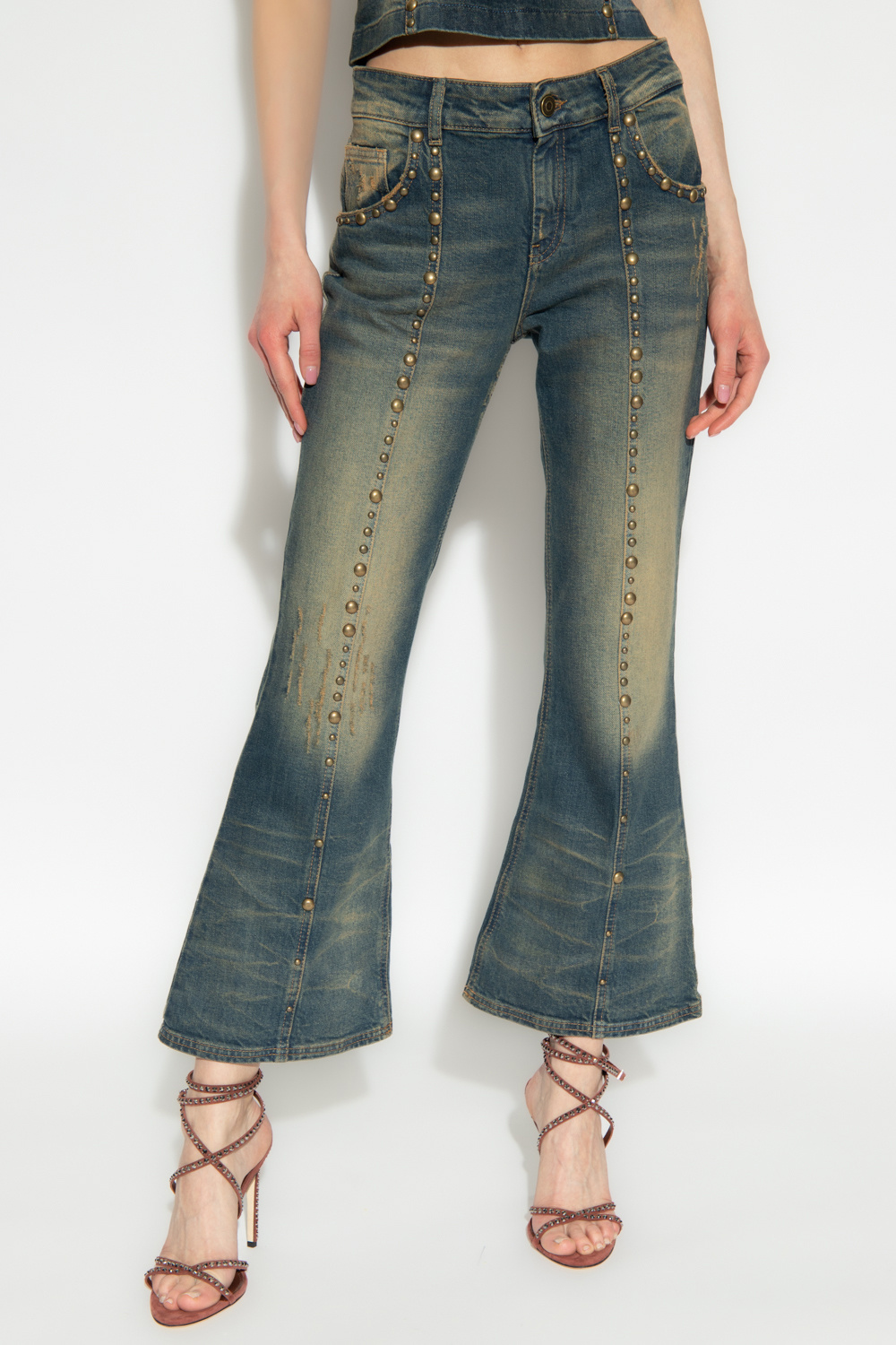 Rhinestone denim jeans, ultramarine | Marina Rinaldi